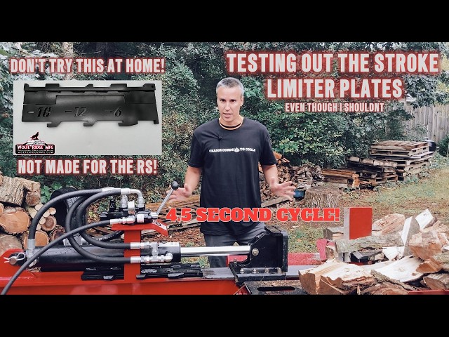 Making my Wood Splitter Faster! Testing the Wolfe Ridge Stroke Limiter Plates!
