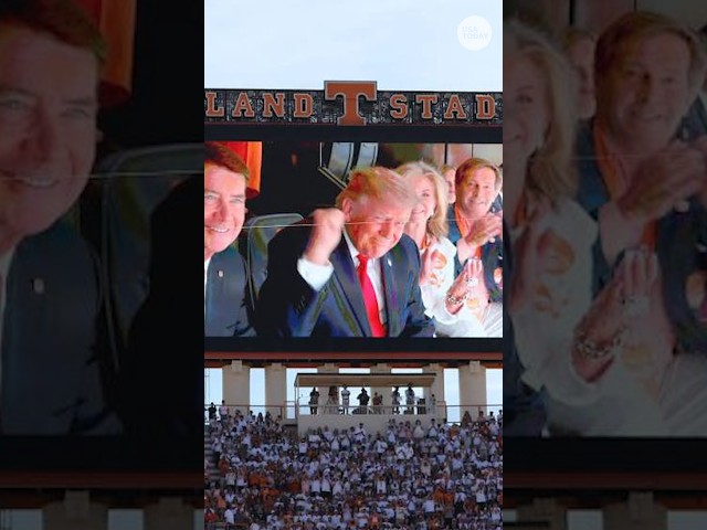 President Trump appears on Jumbotron at Texas-Tennessee game