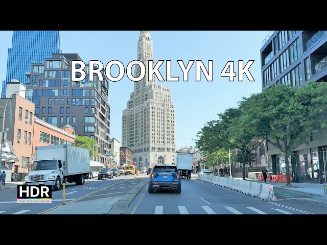 Driving Brooklyn 4K HDR - Downtown Waterfront - New York City - USA