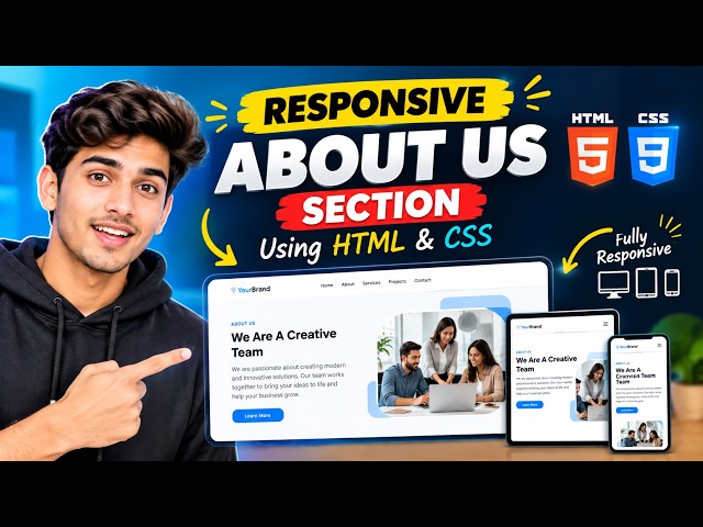 Responsive About us section using html css