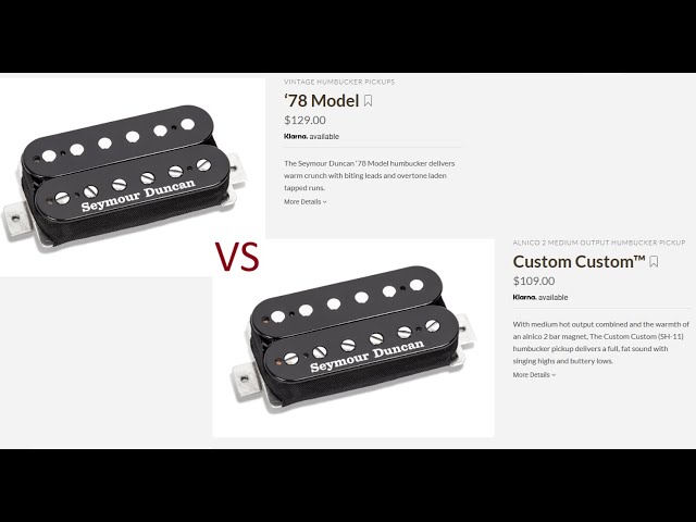 Quick EVH Tone Comparison - Seymour Duncan '78 Model Vs Seymour Duncan Custom Custom (SH/TB-11)
