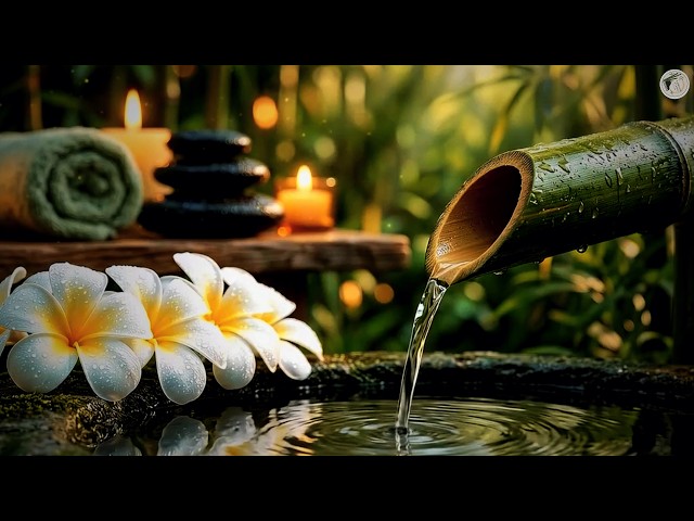 Relaxation Music: Bamboo Water Fountain + Healing Piano 🌿 Sleep Music, Meditation and Nature Sounds