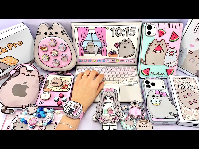 🍎Paper DIY🍎Apple X PUSHEEN Cat Secret Blind Bag 1000$🐱 | Gift Box, Iphone | ASMR #Pusheen #Roblox