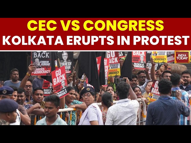 Congress Protest In Kolkata: Workers Demand CEC Gyanesh Kumar’s Arrest Over Election Row