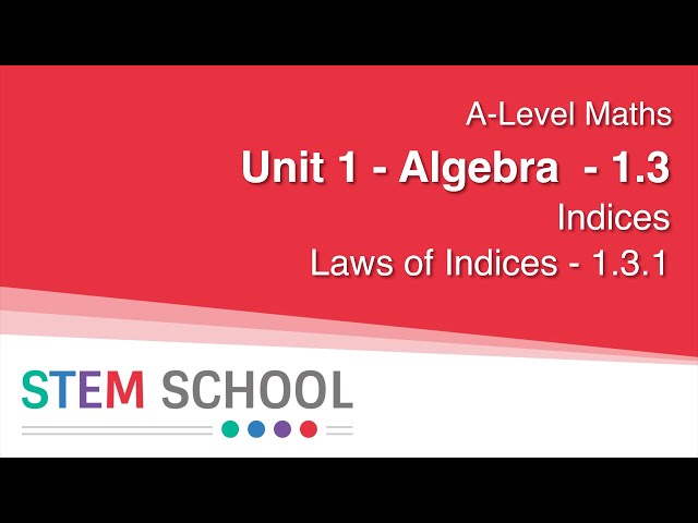 1.3.1 - A-Level Maths Y1 Unit 1 - Algebra 1.3 Indices - Laws of Indices - 1.3.1