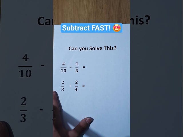Stop Getting Fractions Wrong! Subtract Fractions in 3 Simple Steps! #subtraction #maths #math