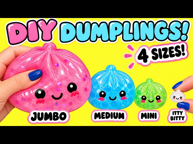 How to Make DIY Dumplings Squishies Step By Step Tutorial in Different Sizes! Crafts for Kids