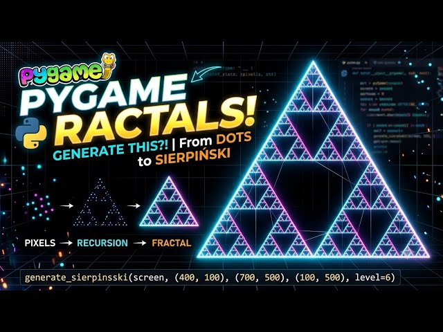 Coding sierpinski triangle in python - pygame tutorial - infinite triangles