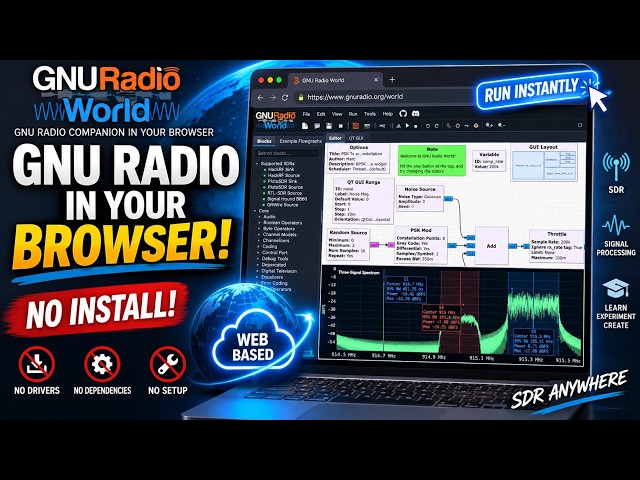 GNURadio Is Now in Your Browser! 🤯 No Install, No Drivers, No Dependencies | SDR Software