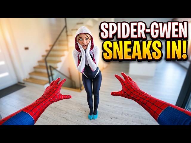 CRAZY SPIDER-GWEN NEIGHBOR SNEAKED INTO SPIDER-MAN Bros HOUSE! (Funny Comedy POV)