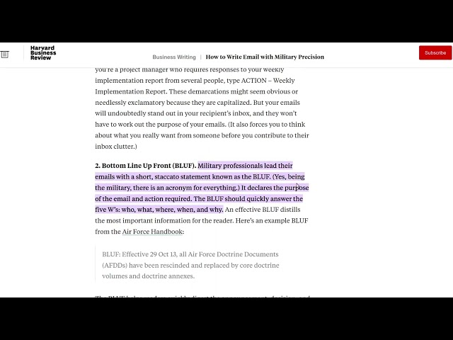 Writing Better Business Emails - The US Military's System