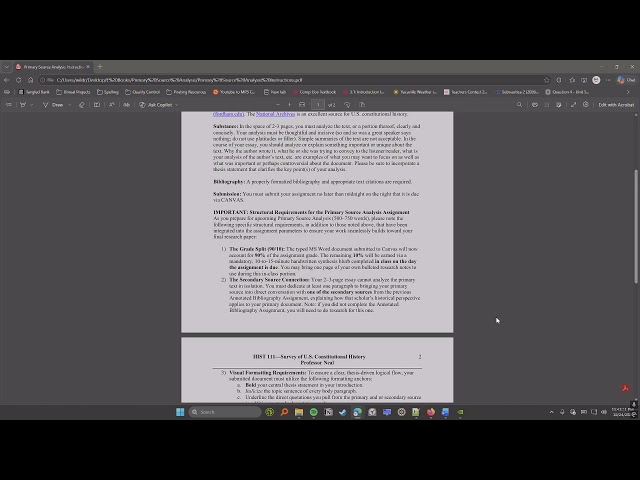 Working on Primary Source Analysis