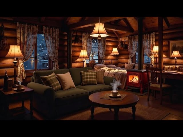 Cozy Winter Cabin ASMR ❄️ Crackling Fireplace & Snowfall Sounds (No Music) #Deep Sleep ASMR