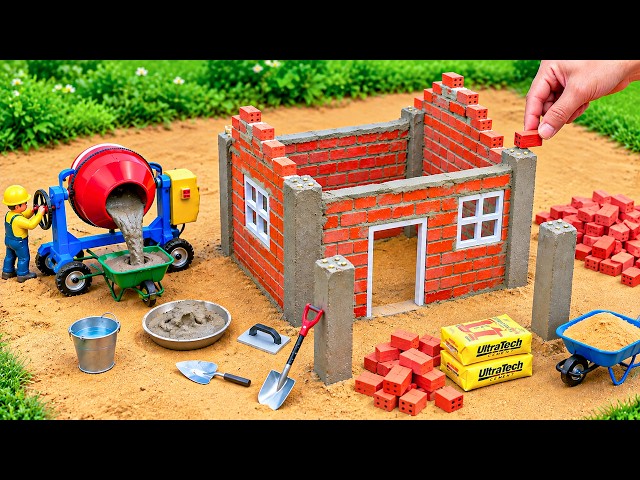 DIY Mini Tractor & Truck Build Strong Brick House with Storm Proof Roof | Science Project