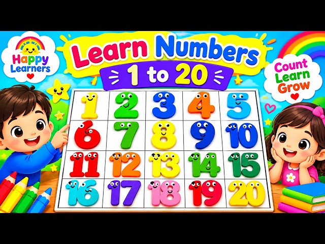 Learn Numbers 1 to 20! ⭐️ Count, Learn & Grow | Best Number Song for Toddlers ||Happy Learners