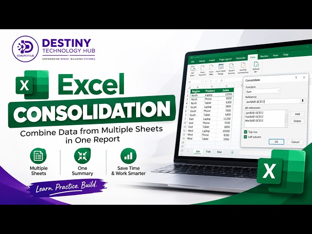 Excel Consolidation Explained for Beginners | Combine Data from Multiple Sheets