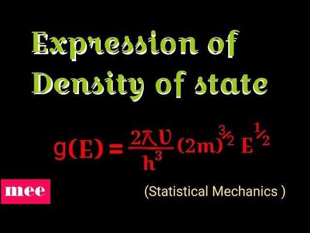 Density of States in Statistical Mechanics