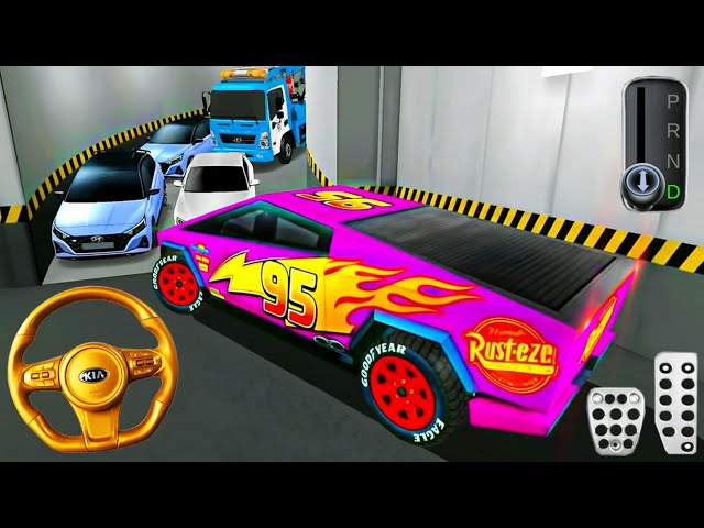 Tesla Cybertruck McQueen Stuck in Parking Garage | 3D Driving Class Simulator - Android Gameplay #6