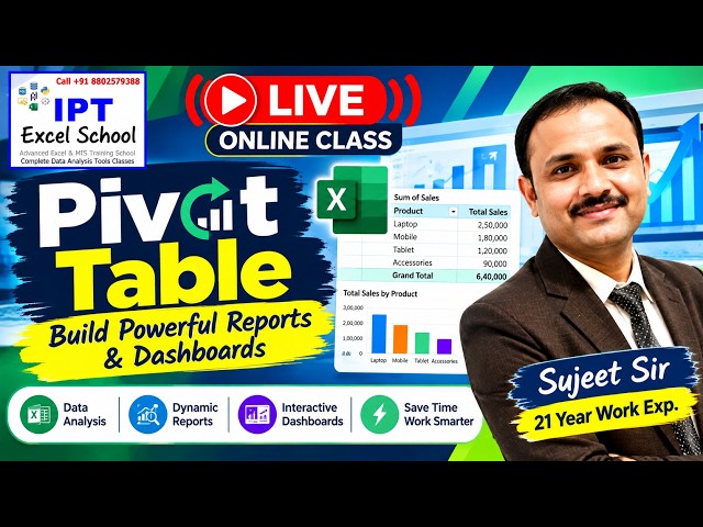 Excel Pivot Table Complete Guide | Data Analysis & Reporting | Sujeet Sir