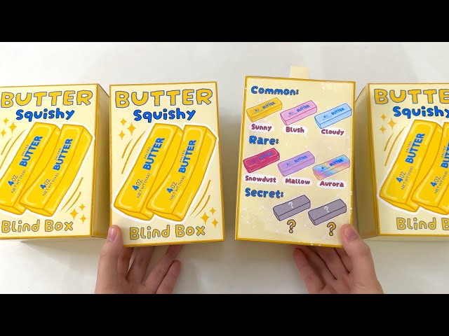 [🧈paper diy🧈] BUTTER SQUISHY DIY BLIND BOX unboxing! | asmr
