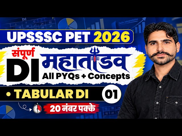 UPSSSC PET 2027 Maths 🔥 DI का महातांडव | Tabular DI | All PYQs & Concepts |  01/02