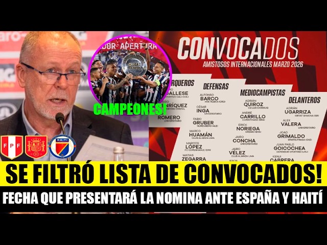 MANO MENEZES AND THE FIRST PLAYERS CALLED UP TO THE PERUVIAN NATIONAL TEAM FOR HAITI AND SPAIN