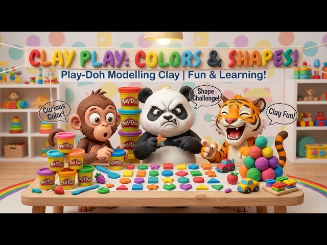 Clay Play: Colors and Shapes | Play Doh Modelling Clay | Colorful clay #clay #kidsvideo #happy #love