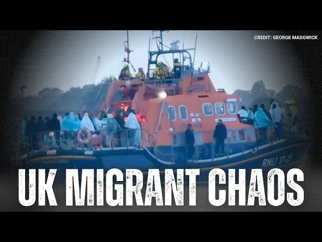 Chaos in the UK after illegal migrants arrive by boat causing huge protests inflaming crisis