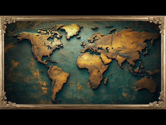 Turn Your TV Into Art – Vintage World Map Oil Painting in 4K 2 Hour Screensaver