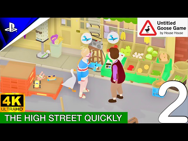 Untitled Goose Game: Геймплей трофея THE HIGH STREET QUICKLY, часть 2 #untitledgoosegame #спидран...