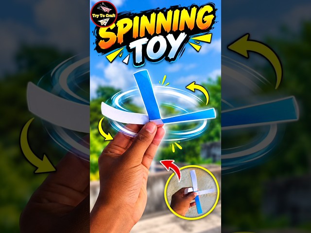 PAPER ORIGAMI SPINNING TOY || PAPER TOY SPINNING AND FLYING || PAPER CRAFT TUTORIAL #shorts