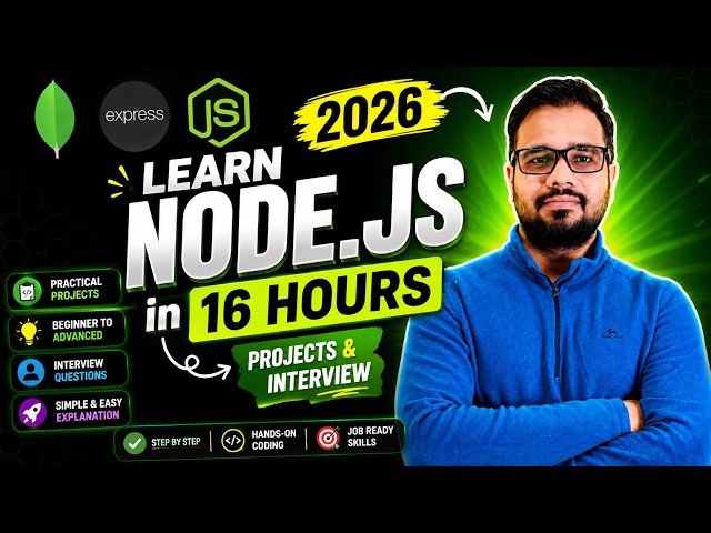 NodeJS Full Course in Hindi | Projects + Interview Preparation | 2026