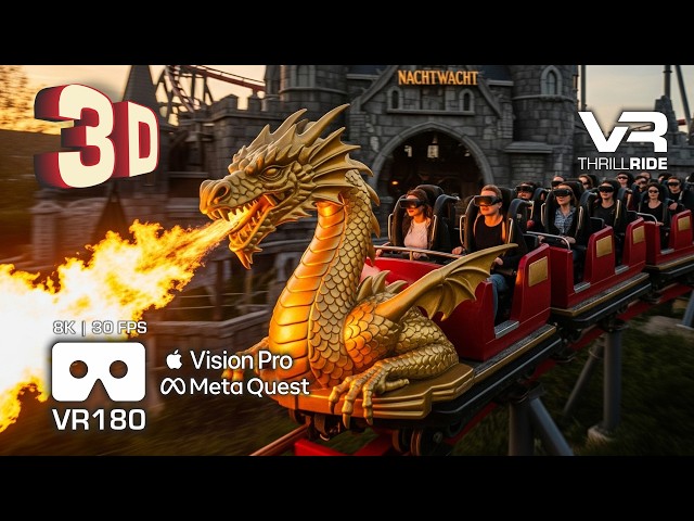 The new Dragon is Back! DRACONIS - 3D VR180 8K POV VR Roller Coaster | Plopsaland Belgium #Draconis