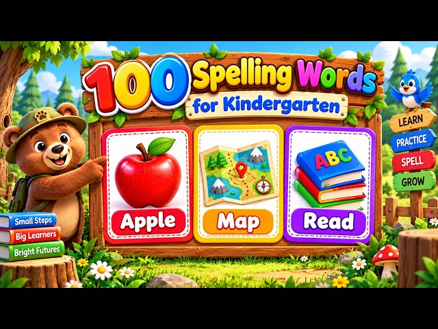 Learn How to Spell for Kindergarten ✏️ | Easy 3-5 Letter Spelling Words | Spelling Practice for Kids
