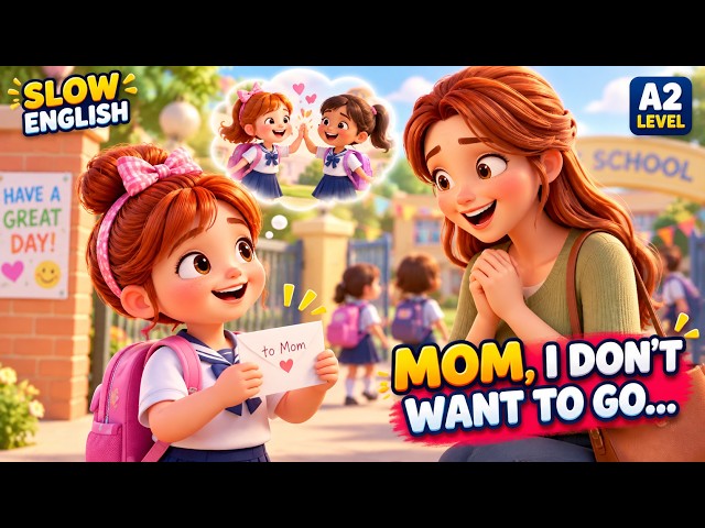 Anna doesn't want to go to school... WHY?😱| Slow English (Level A2) |