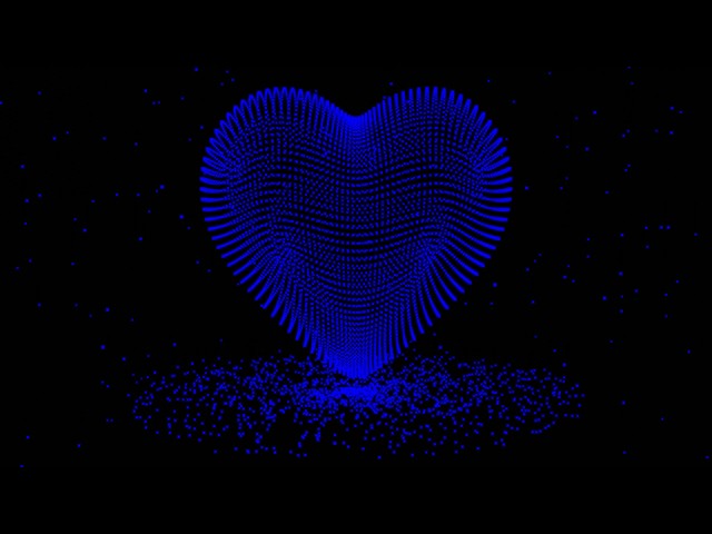 Neon Heart Background / Blue Heart Background / Heart Lights Background