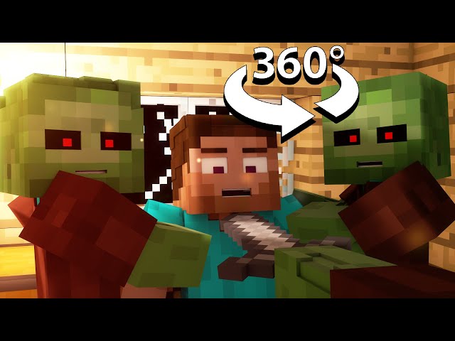 Zombie Life - 360° Minecraft Animation [VR] 4K Video
