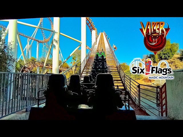 Viper Roller Coaster On Ride POV Six Flags Magic Mountain 2026 08 24