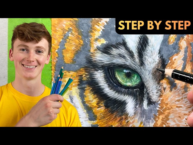 How I Created A Hyperrealistic Tiger Eye Drawing Step By Step