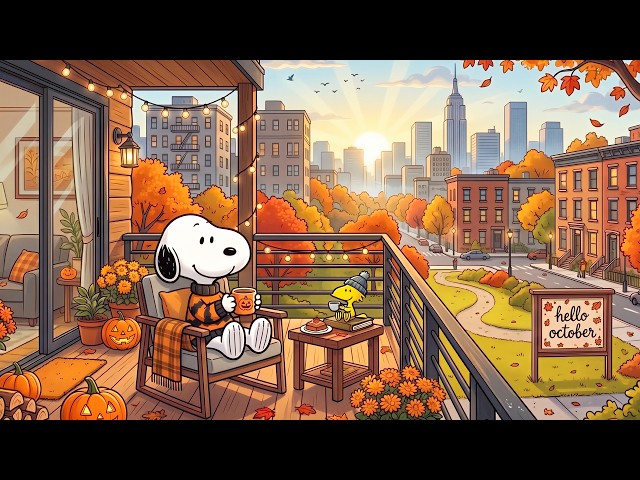 October Coffee with Snoopy ☕ Cozy Jazz for Slow Mornings & Peaceful Autumn Days