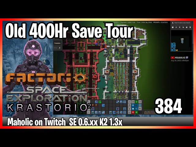 ⚙️Factorio Space Exploration 0.6 & Krastorio 2 Mod✅🏭➡️Old Bases Tour @400 Hours x385