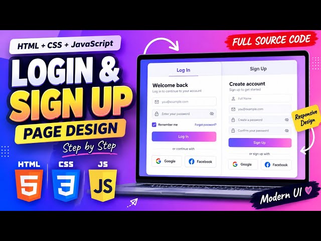 Build a Login & Signup Page in HTML, CSS & JavaScript (Full Tutorial)