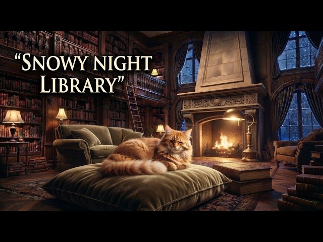 Library on a Snowy Night