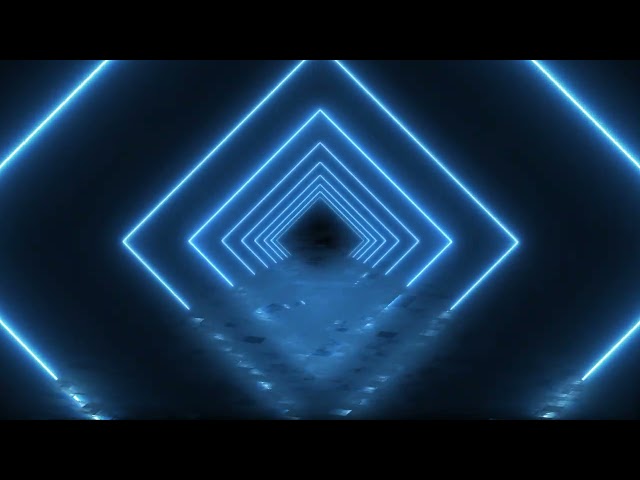 Blue Neon Diamond Tunnel Loop | Retro-Futuristic Background | VJ Loop Motion Graphics 4K