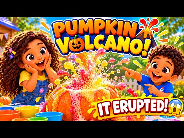 PUMPKIN VOLCANO ERUPTION! | Fun Science Experiment for Kids | Jasmine & Zayne 