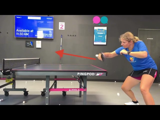 Attacking backspin with long pips. Table tennis 