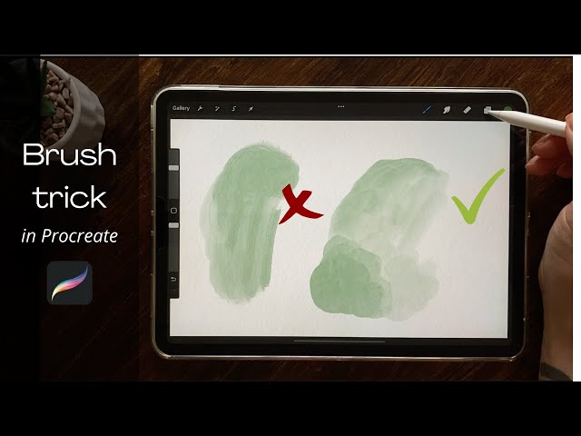 Edit the default Procreate watercolor brush for better results