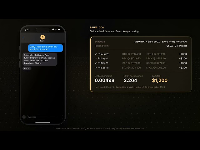 DCA Any Asset with Baum AI