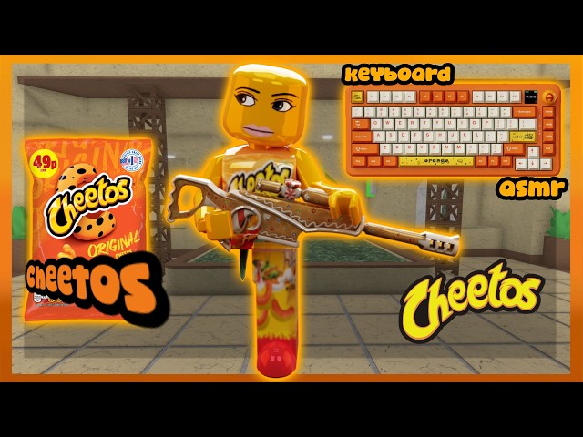 🧡🔥Playing mm2 as CHEETOS *Keyboard ASMR*🔥🧡