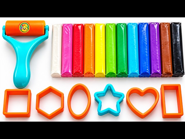 Learn Colors , Shapes & Numbers with Play Doh Modelling Clay and Cookie Molds Creative for Kids